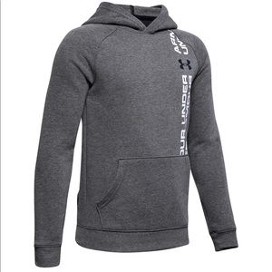 Under Armour Rival Wordmark Pullover Hoodie Gray M